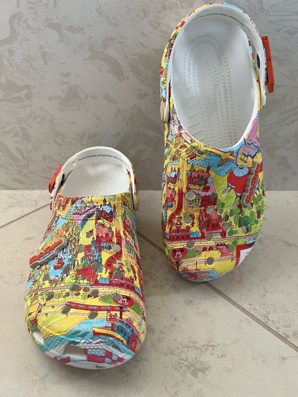 Walt Disney World  Magic Kingdom Map Crocs for adults in size W 9 / M 7